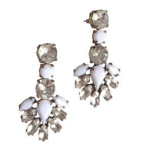 J.Crew Crystal White Drop Earrings